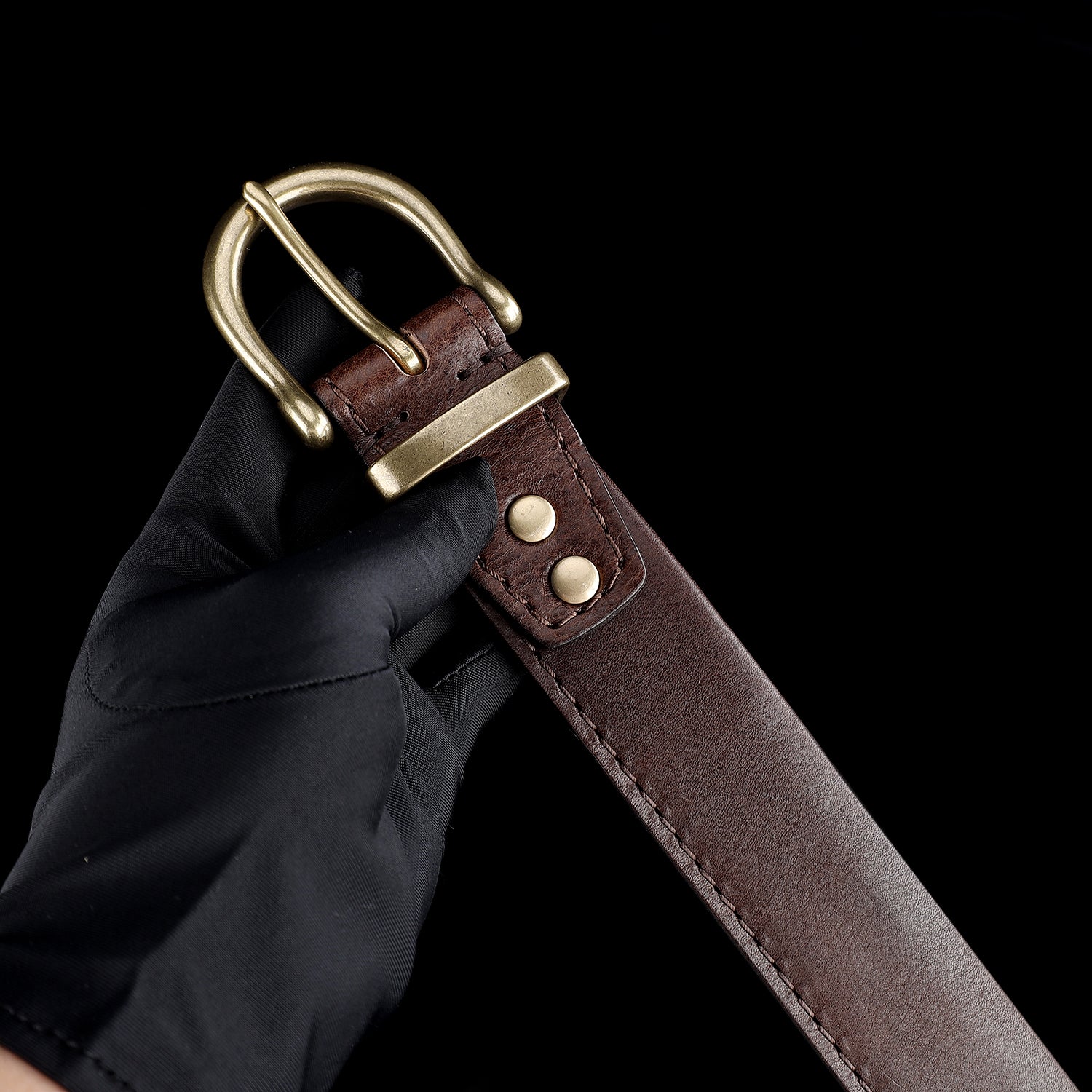 BELTLEY Brown Folded Double-Layer Full-Grain Leather Belt — 1.5 Inches