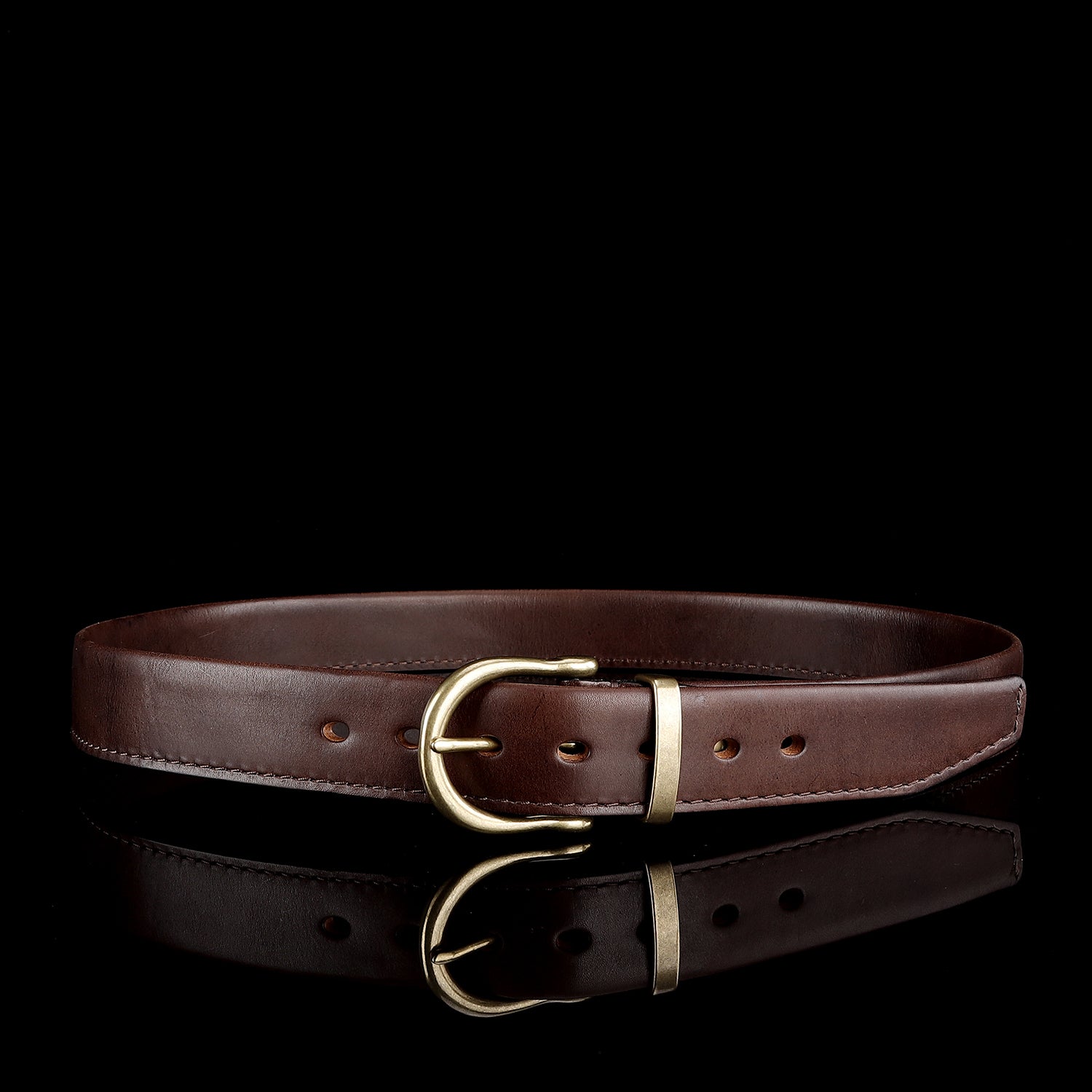 BELTLEY Brown Folded Double-Layer Full-Grain Leather Belt — 1.5 Inches