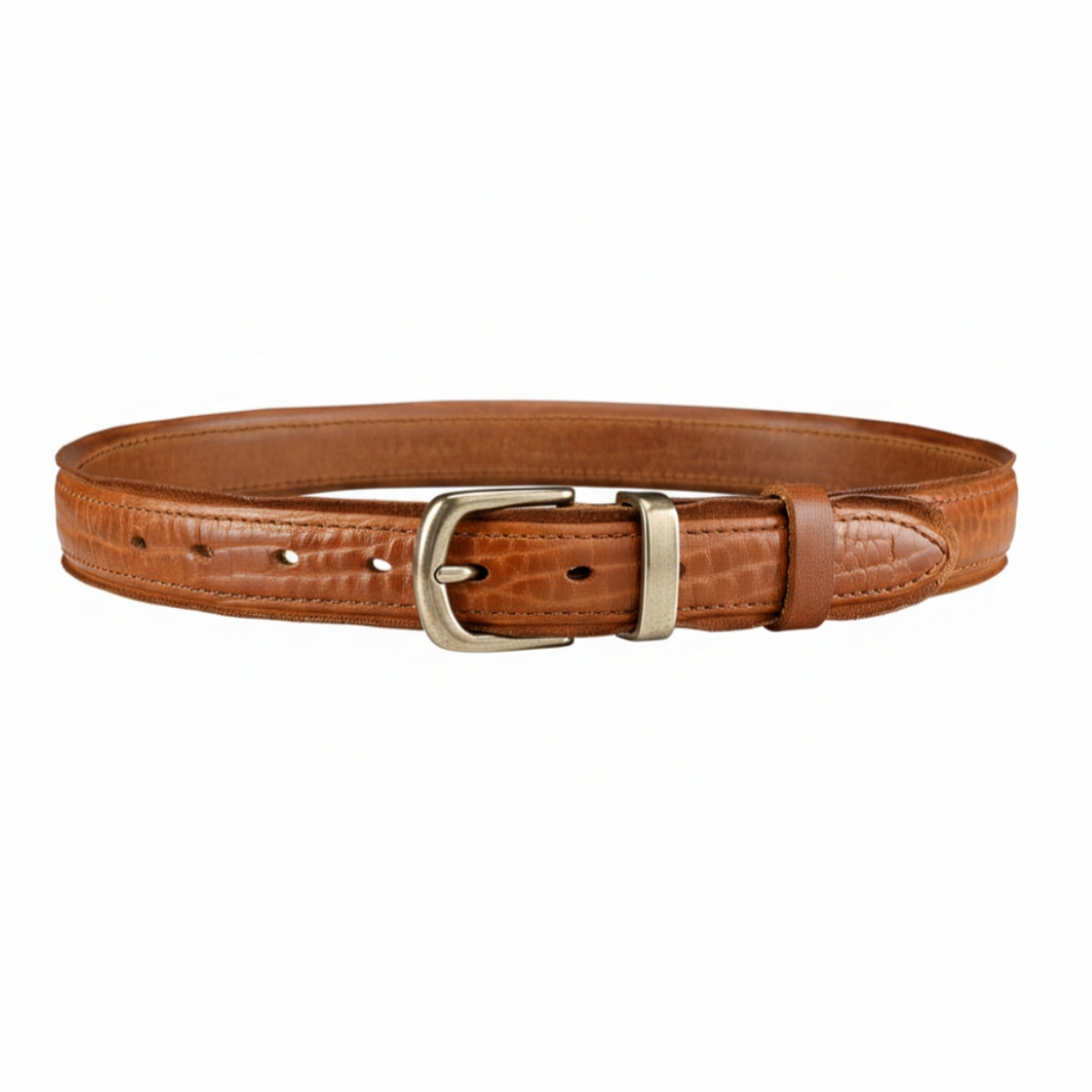 Beltley Vintage Cognac Brown Leather Belt-Unisex Distressed Design