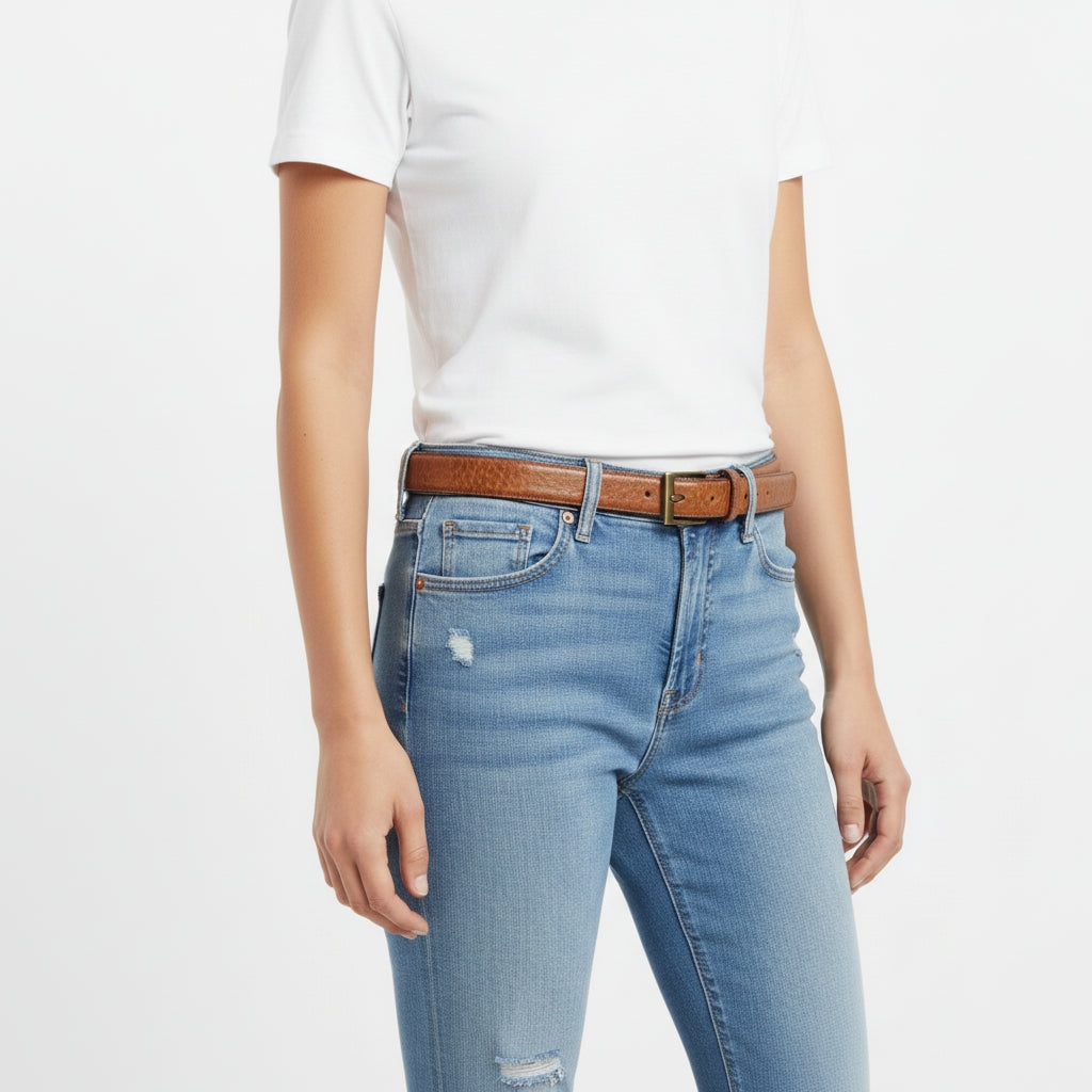 Beltley 1.1" Women's Distressed Tan Belt