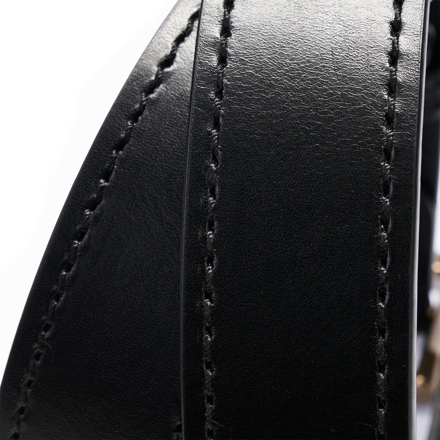 Black Double Layer Full-Grain Leather Belt for Men (Vintage Brass Buckle)