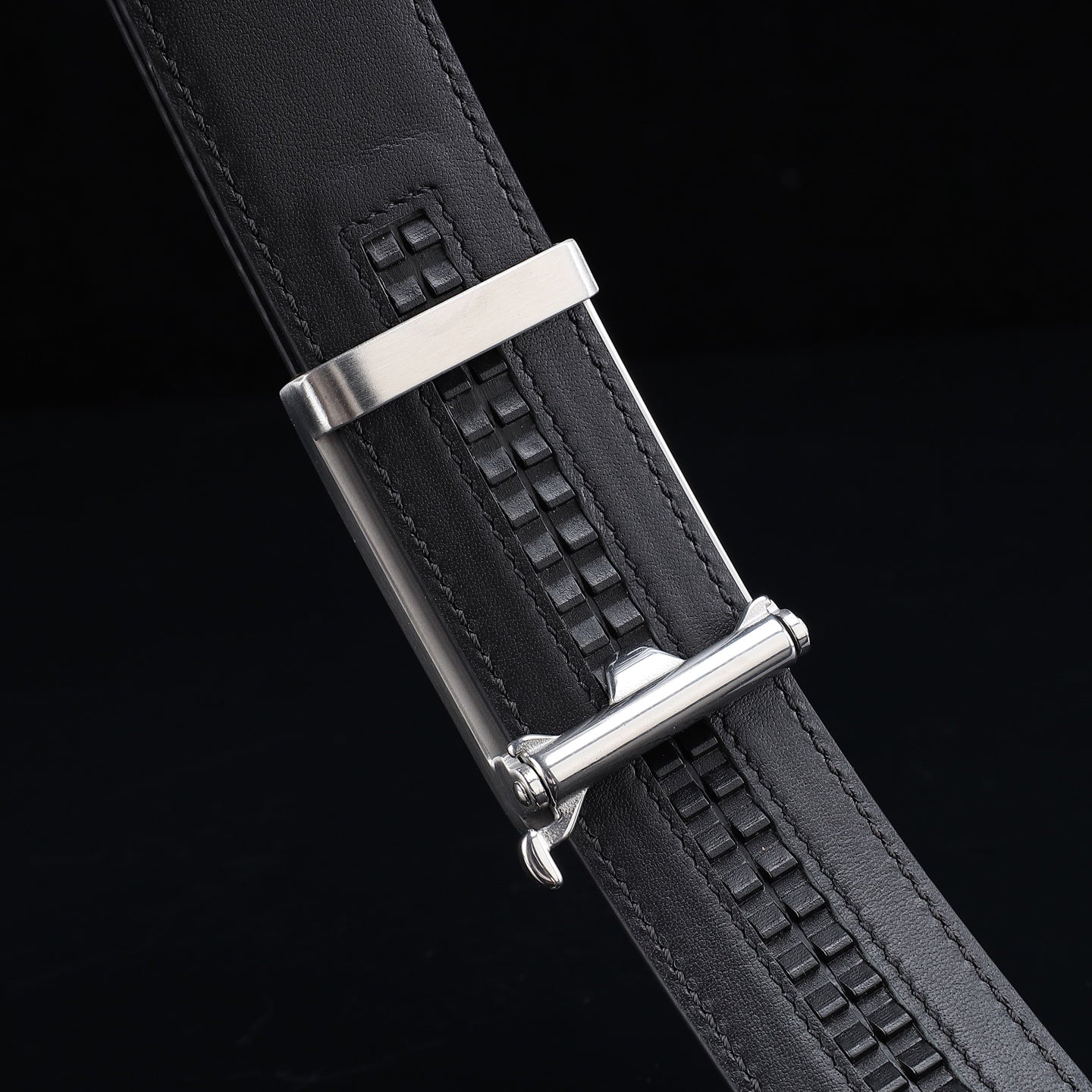 BELTLEY Black Genuine Crocodile Leather Ratchet Belt — 1.5"