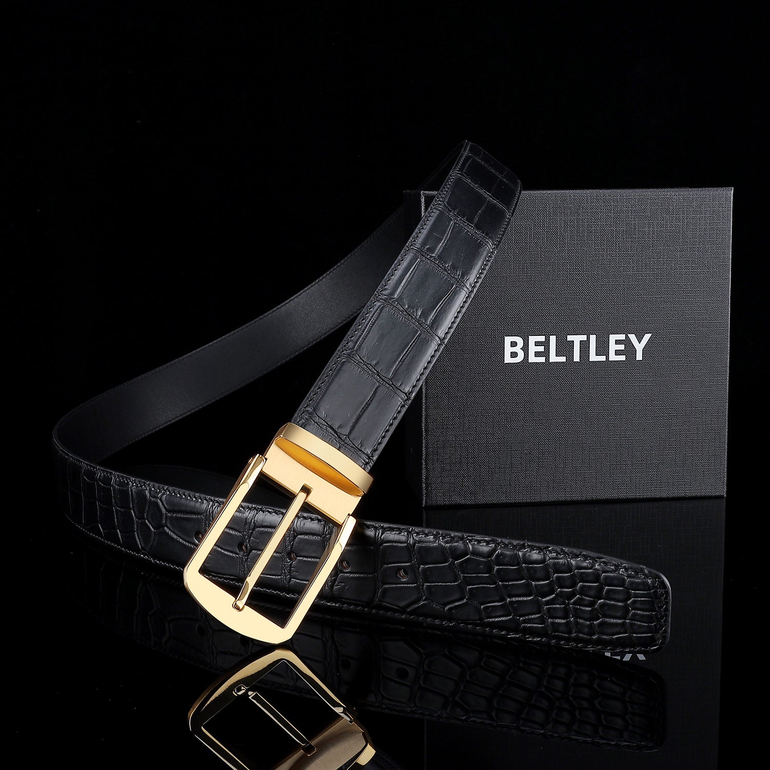 Original Crocodile Belly Skin Belt For Men By BELTLEY