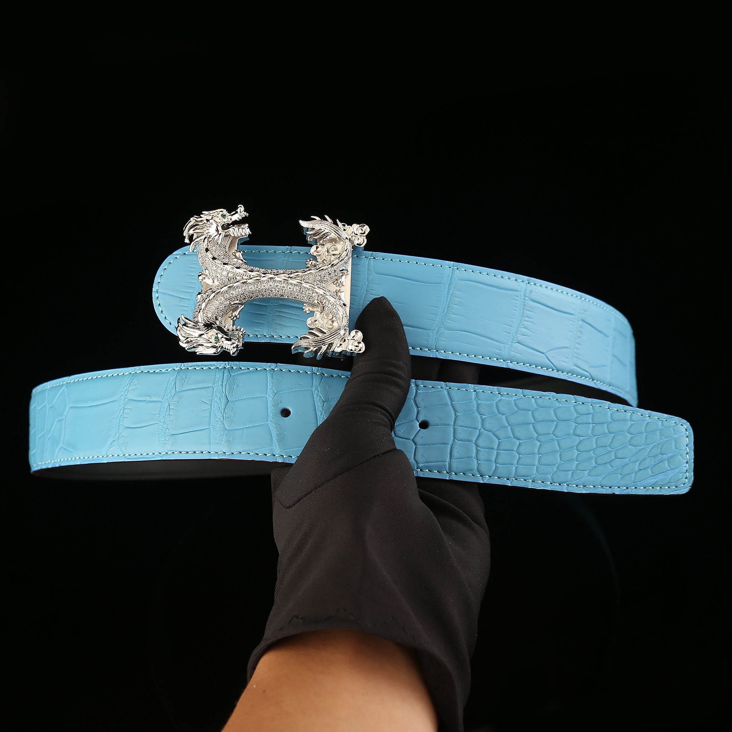 Exotic Nile Crocodile Belt for Men 1.5" Tiffany Blue — packaging | BELTLEY