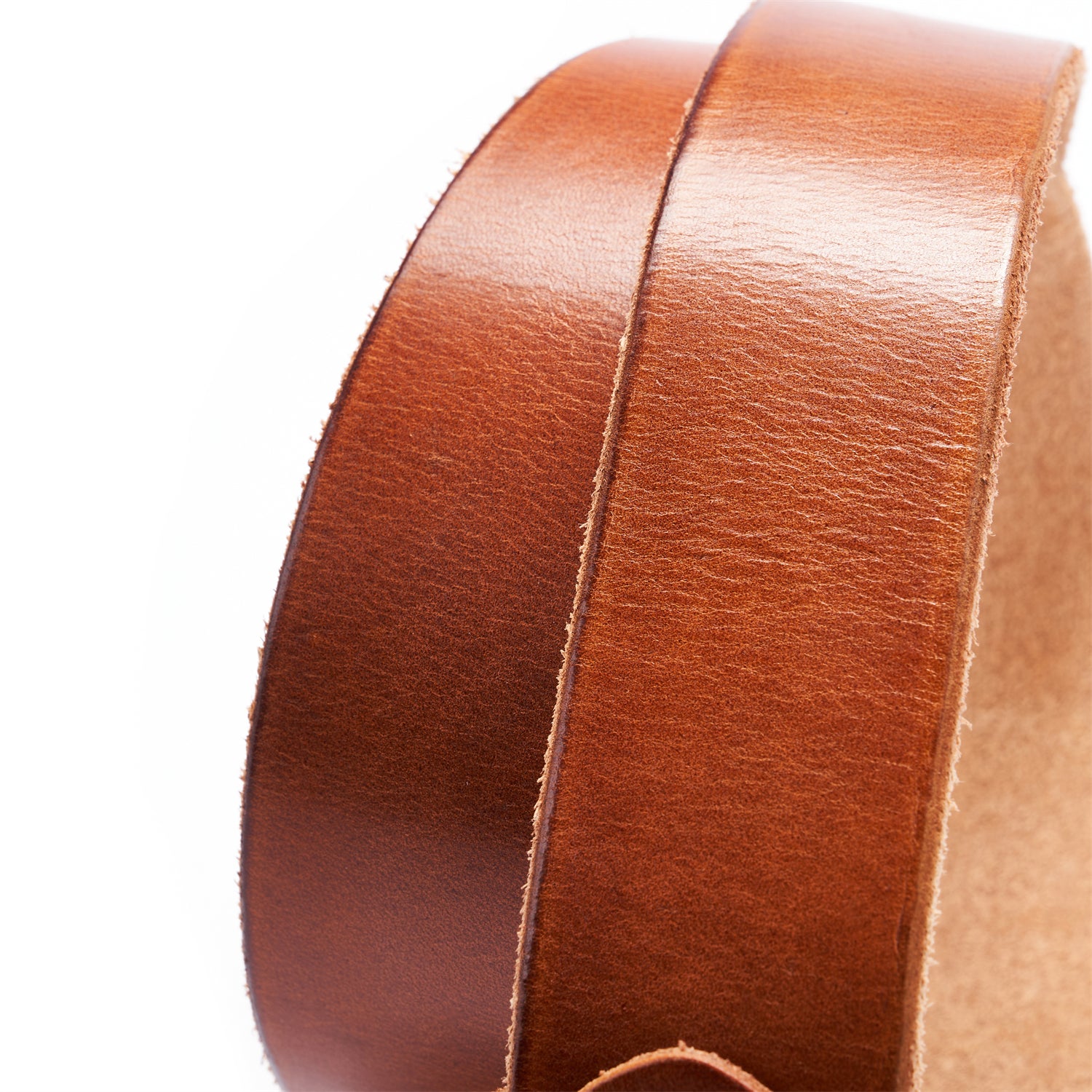 BELTLEY Light Brown Distressed Leather Belt with Raw Edge & Suede - Vintage Style