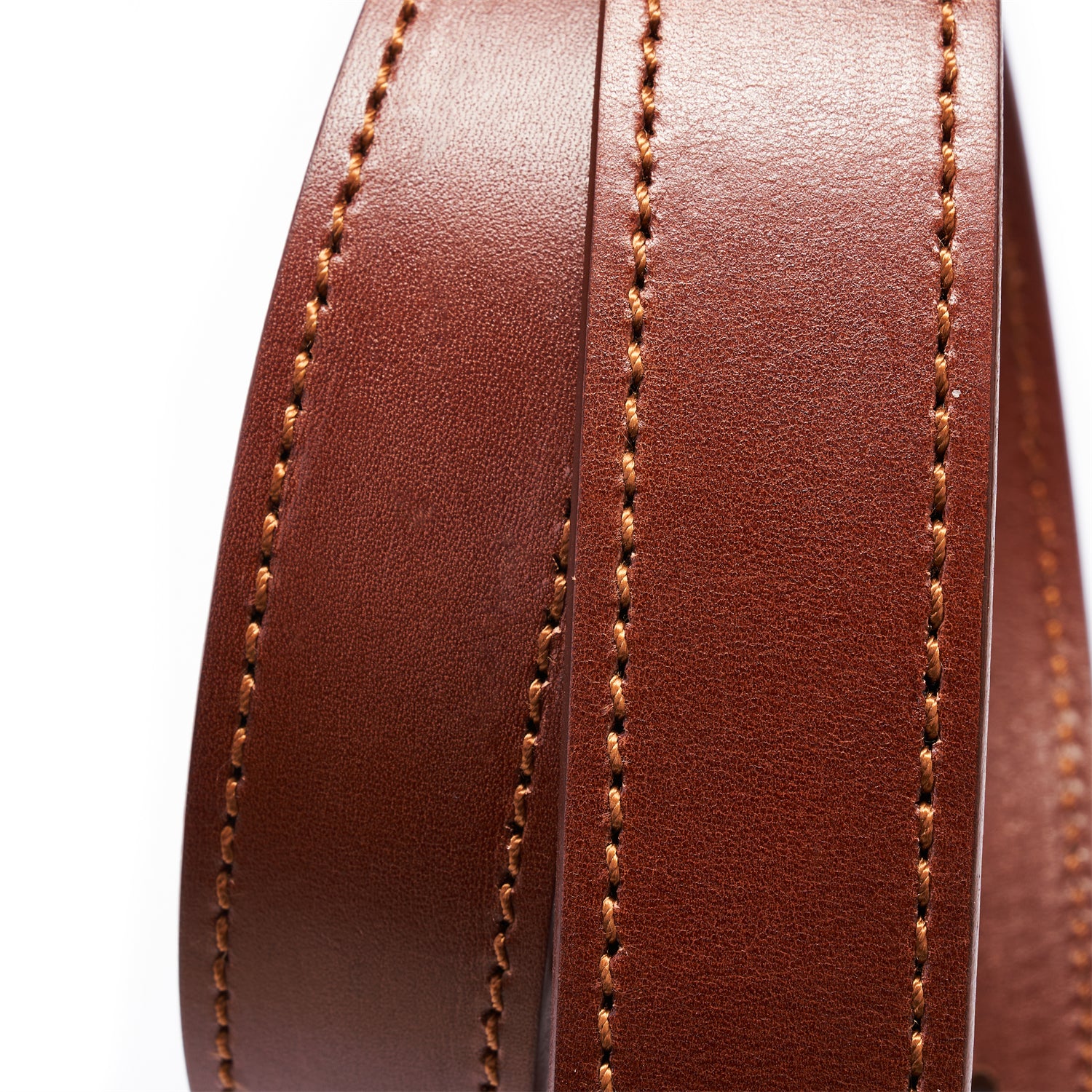 Brown Double Layer Full-Grain Leather Belt for Men (Width: 1.5 Inches)