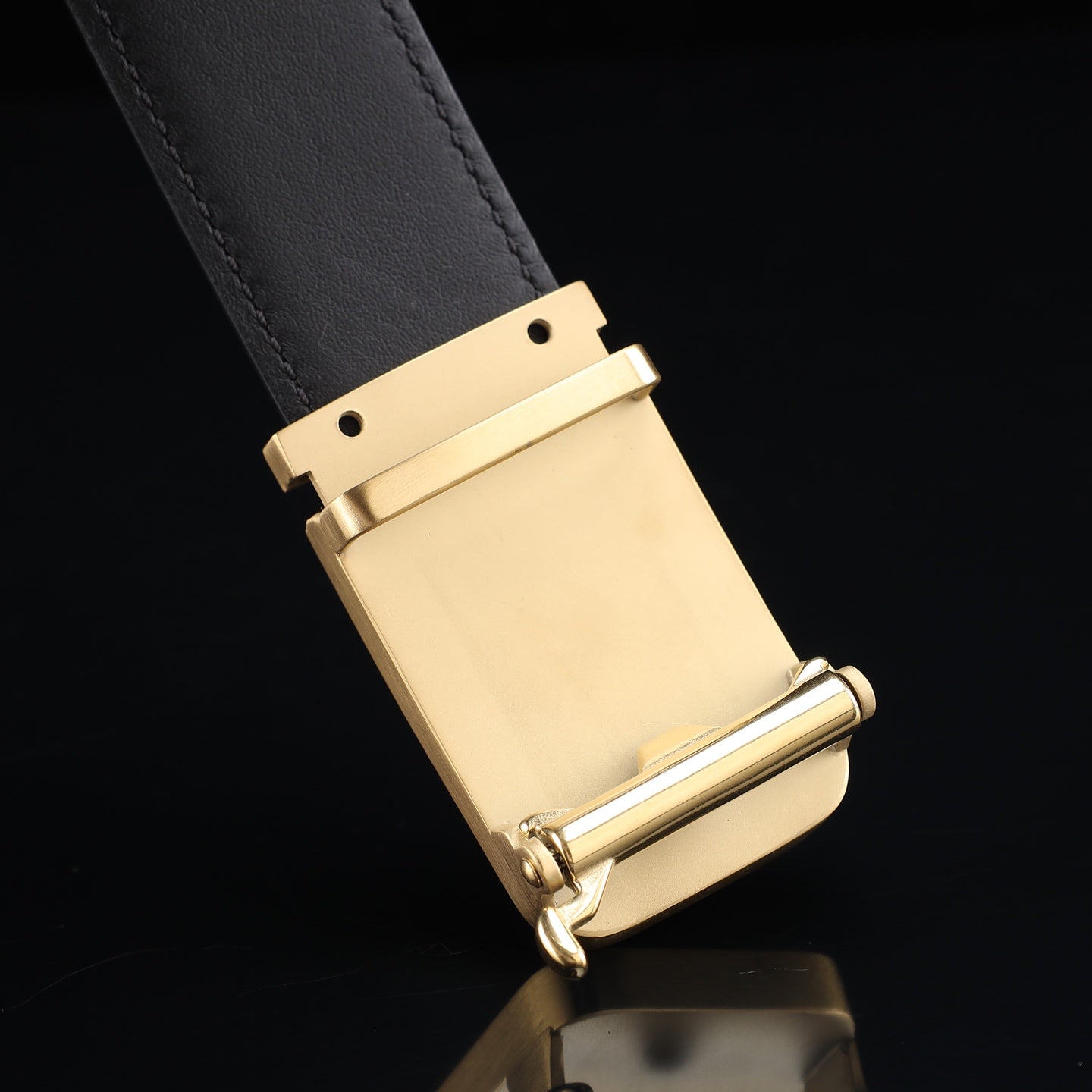 BELTLEY Brown Nile Crocodile Leather Automatic Buckle Belt — 1.5"