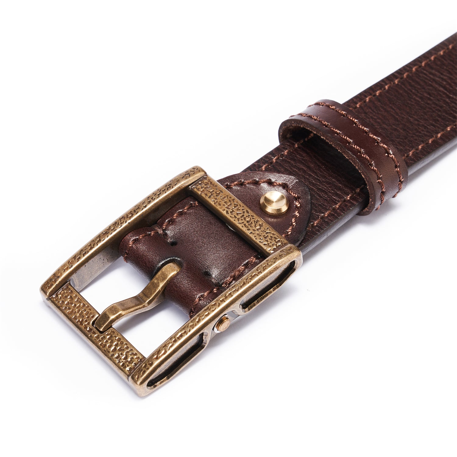 Espresso Brown Double Layer Full-Grain Leather Belt (Width: 1.5 Inches)