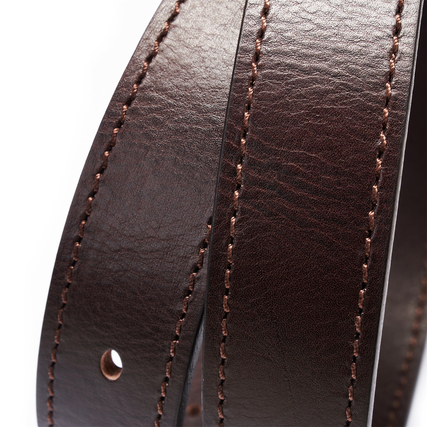 Espresso Brown Double Layer Full-Grain Leather Belt (Width: 1.5 Inches)