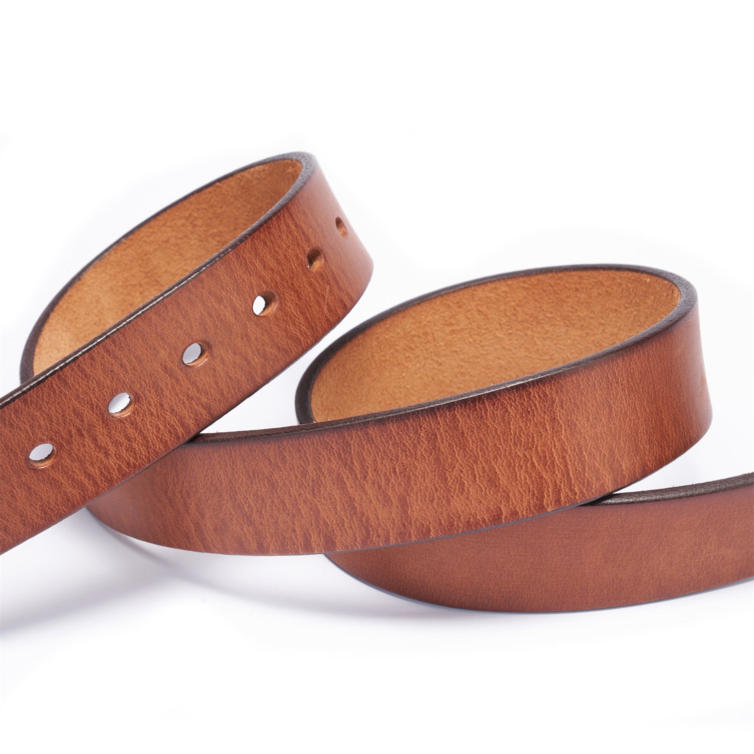 Classic Casual Belt – Full-Grain Leather with Solid Brass Buckle in Vintage Brown