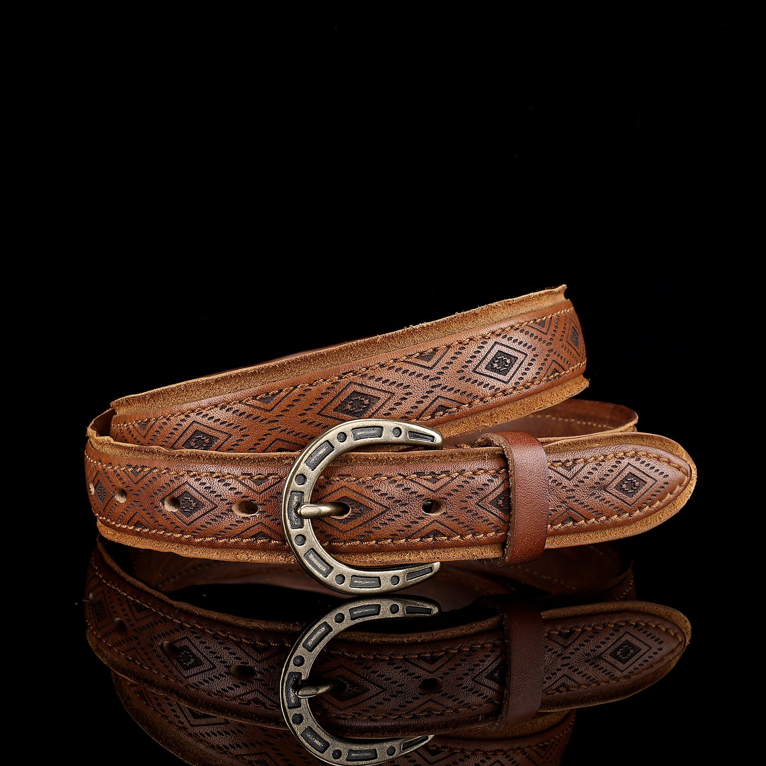 BELTLEY Women's Vintage Western Leather Belt – 1.18" Wide Casual Jeans Belt