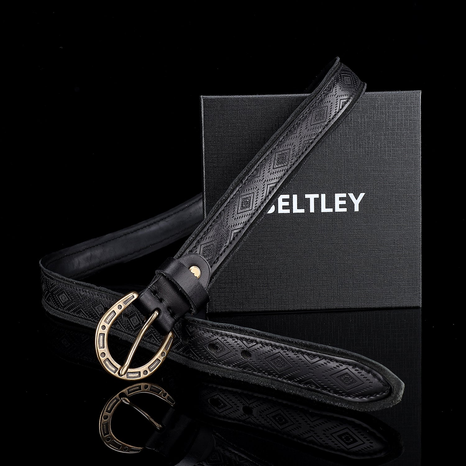 BELTLEY Women's Vintage Western Leather Belt – 1.18" Wide Casual Jeans Belt