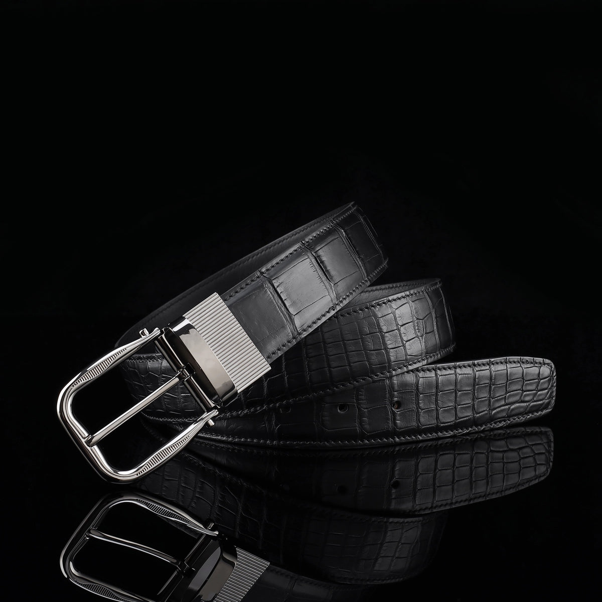 Genuine Alligator Leather Belt by BELTLEY