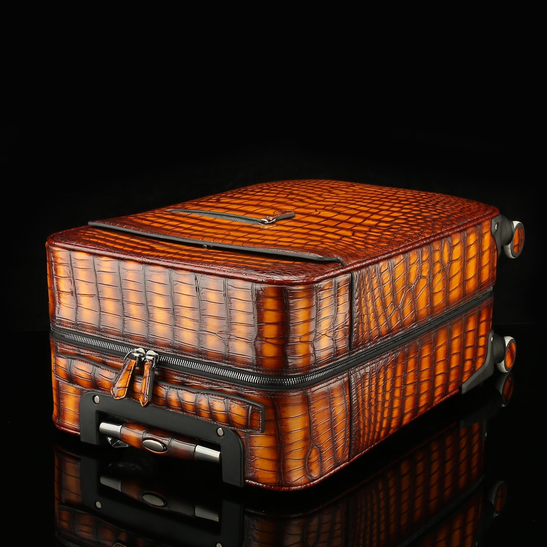 BELTLEY Hand-Burnished Nile Crocodile Spinner Luggage