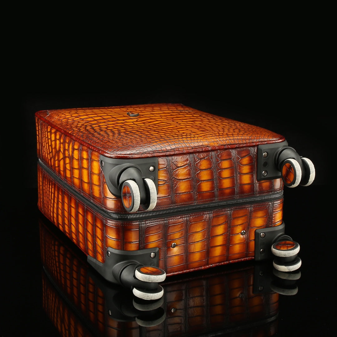 BELTLEY Hand-Burnished Nile Crocodile Spinner Luggage