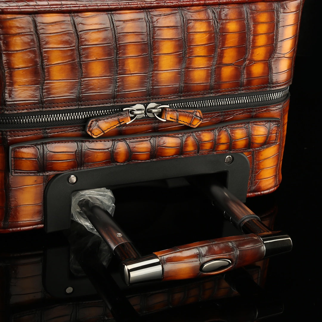 BELTLEY Hand-Burnished Nile Crocodile Spinner Luggage