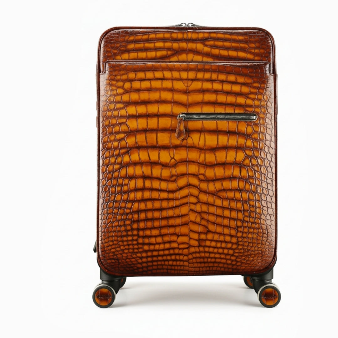 BELTLEY Hand-Burnished Nile Crocodile Spinner Luggage