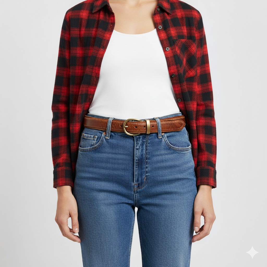 BELTLEY Handmade Brown Distressed Leather Belt For Men&Women