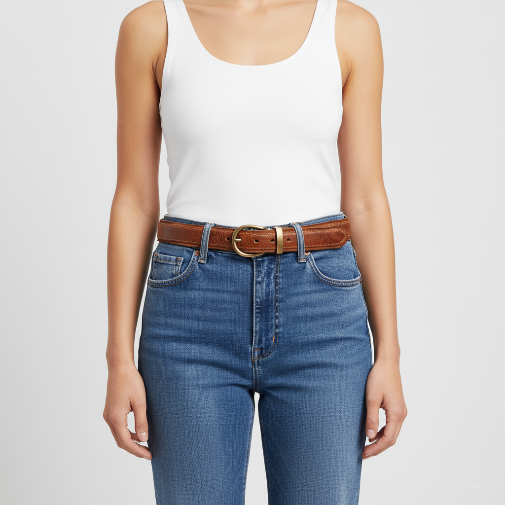 BELTLEY Handmade Brown Distressed Leather Belt For Men&Women