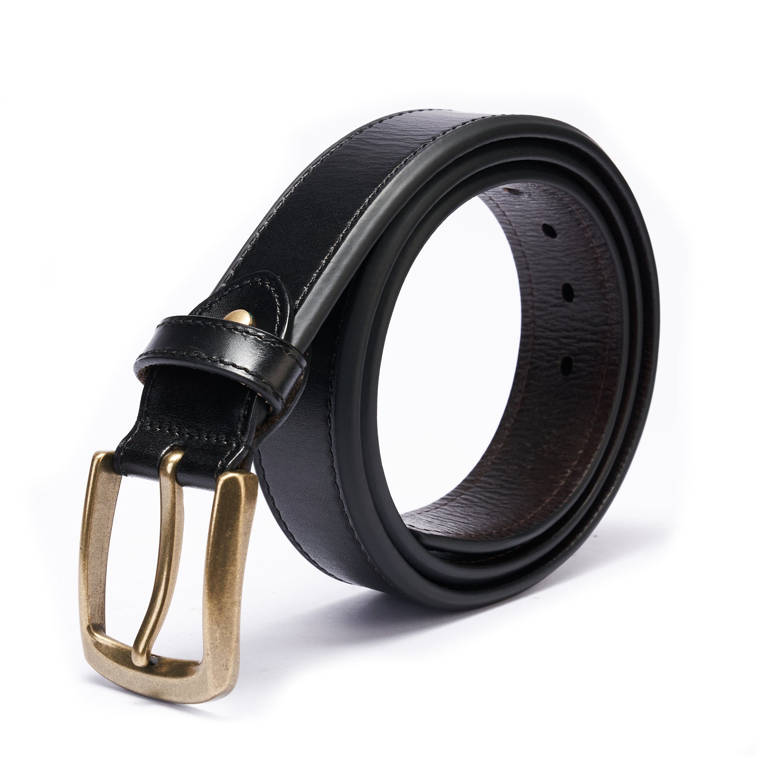 BELTLEY Heavy-Duty Black Leather Belt – 1.5” Extra Thick Full-Grain, Double-Layer