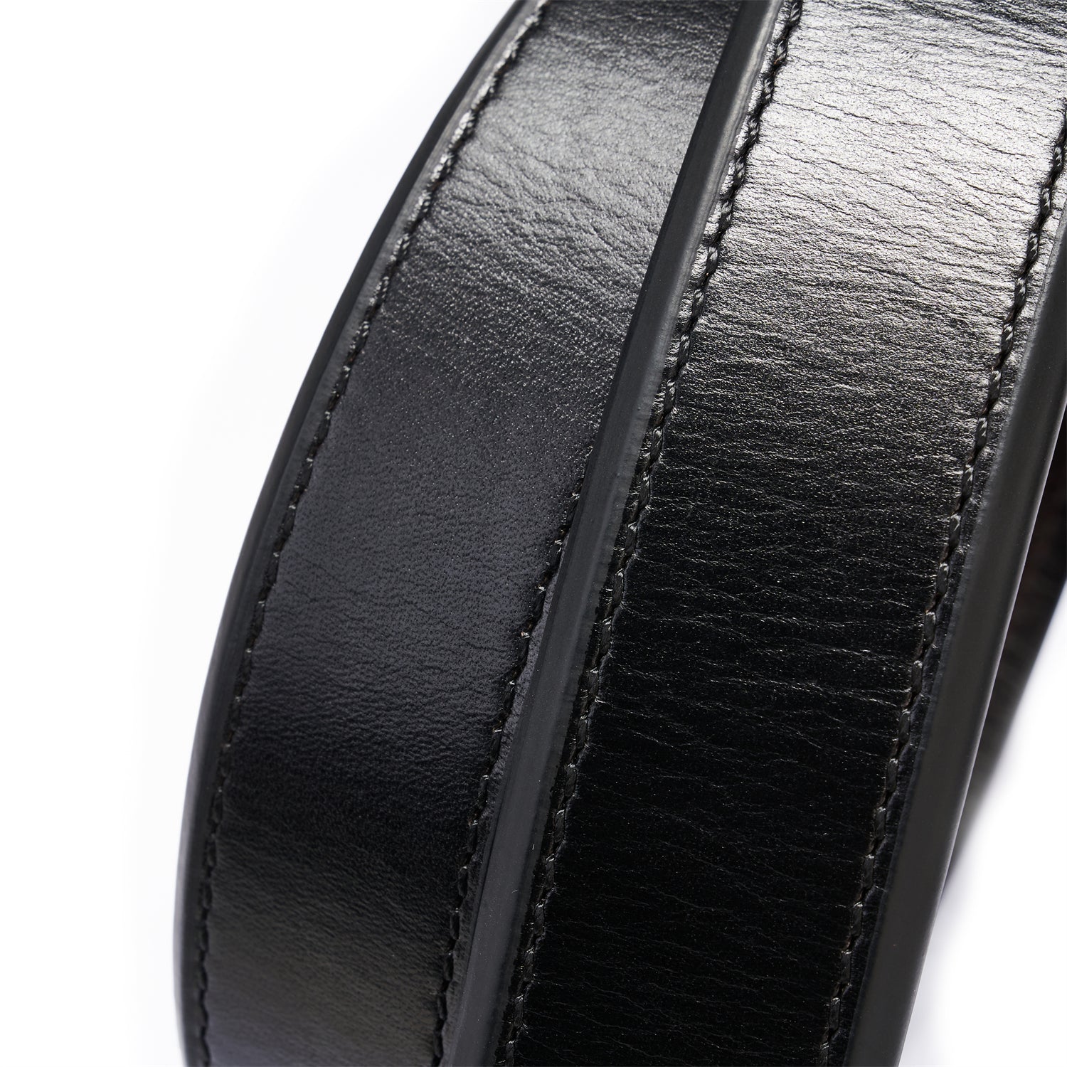 Heavy-Duty Black Leather Belt – 1.5” Extra Thick Full-Grain, Double-Layer — lay-flat view | BELTLEY