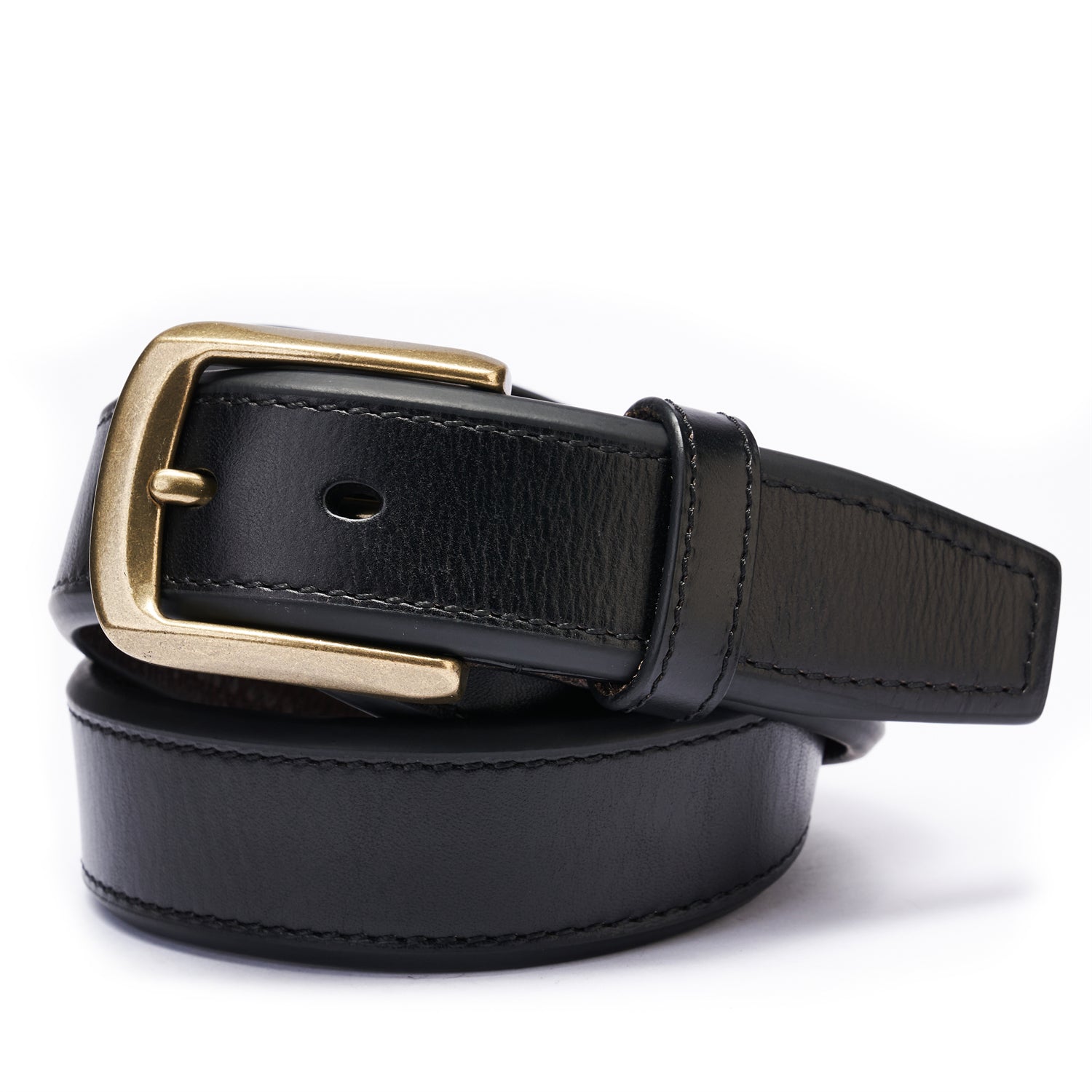 Heavy-Duty Black Leather Belt – 1.5” Extra Thick Full-Grain, Double-Layer — reverse side | BELTLEY