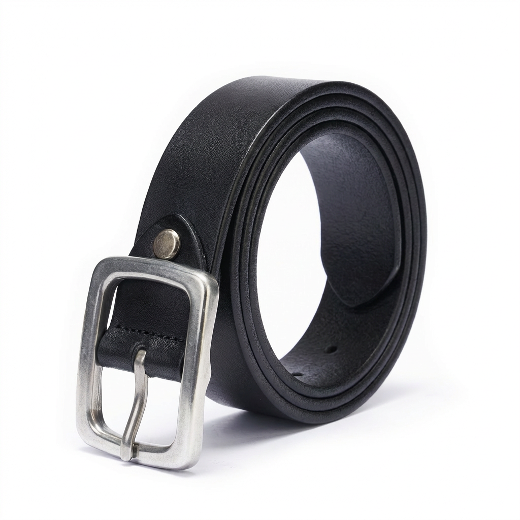 BELTLEY Black Heritage Belt – 38mm Full-Grain Leather with Stainless Steel Buckle-Extra Long