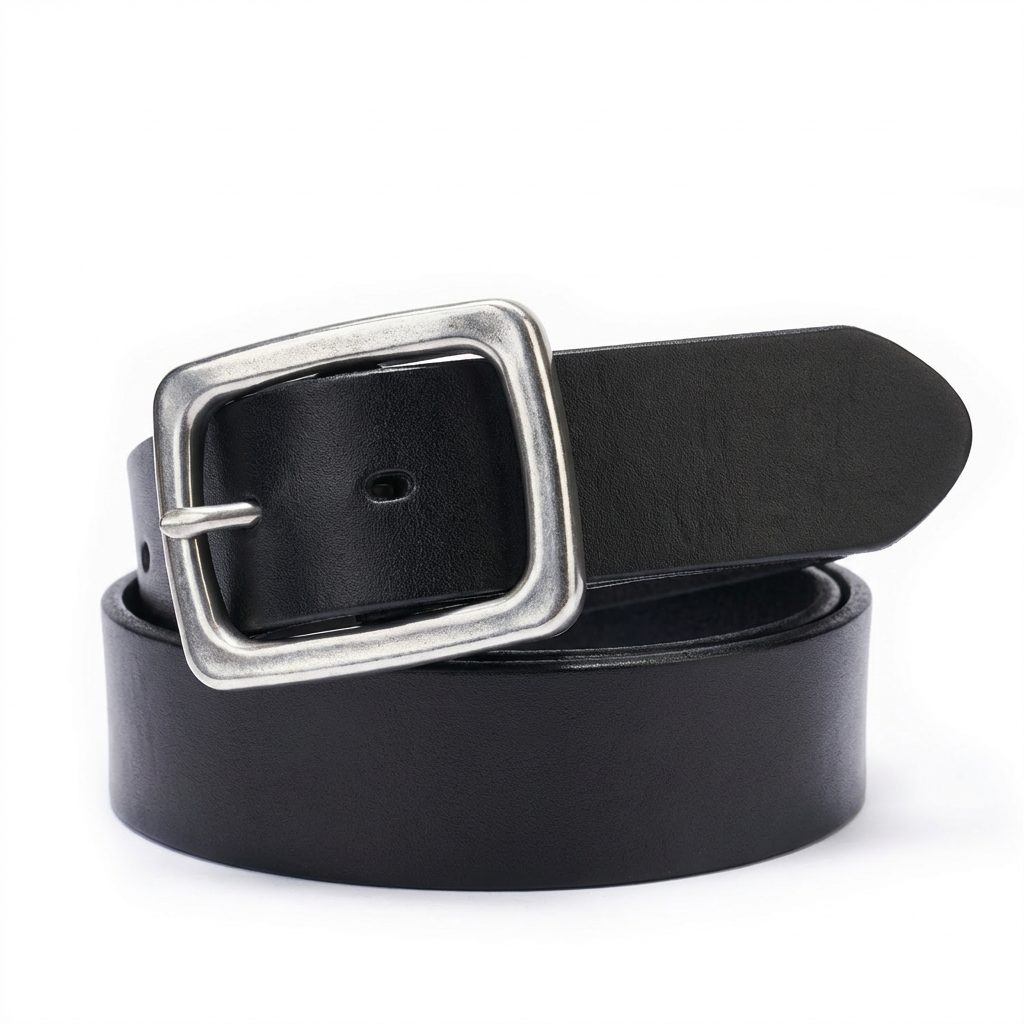 designer dress belt subtle logo square buckle brushed finish 32mm BELTLEY Black Heritage Belt – 38mm Full-Grain Leather with Stainless Steel Buckle-Extra Long 46 Inches / Black