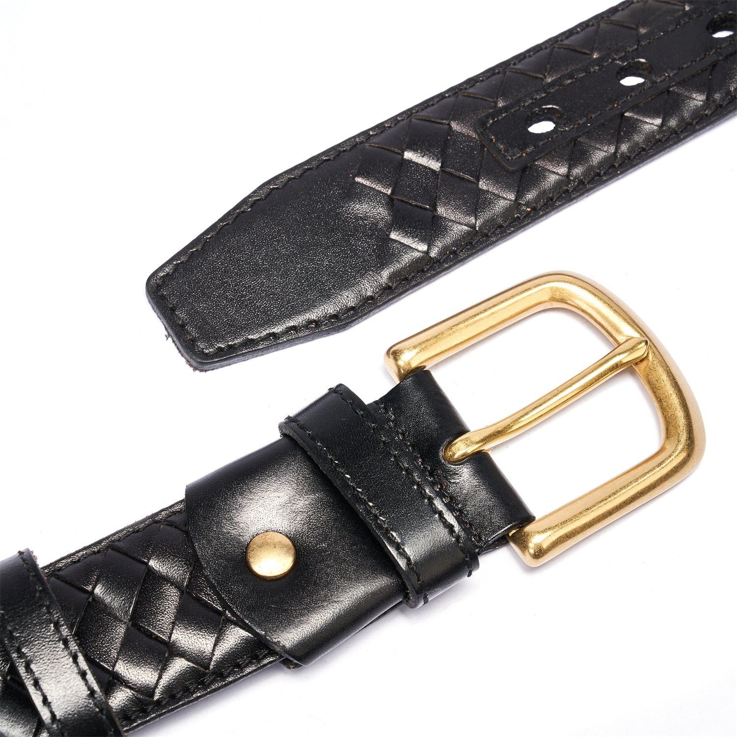 Legacy Black Diamond Rigid Belt – 1.5" Full-Grain Leather with Solid Brass Buckle