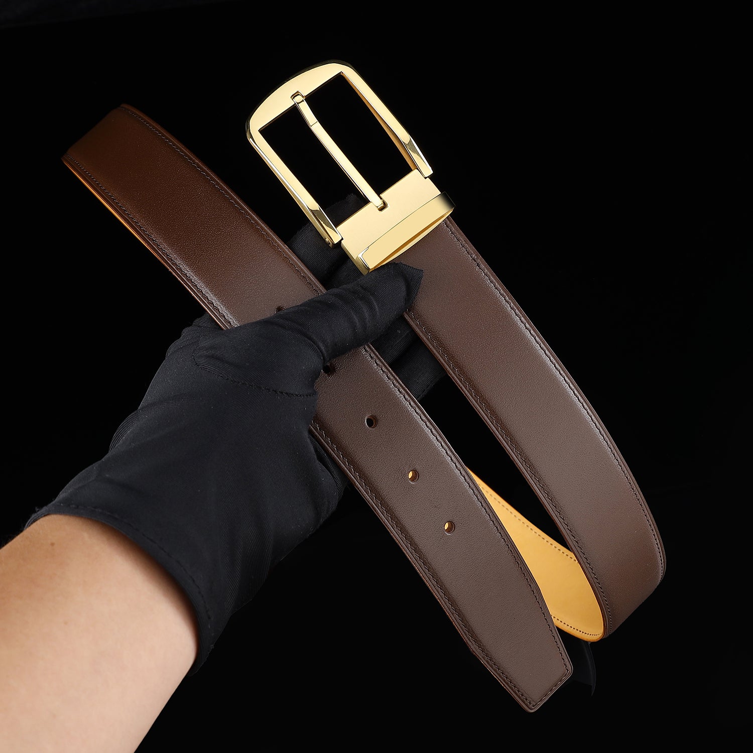 BELTLEY Men’s Calfskin Dress Belt 1.5 Inches (38mm)