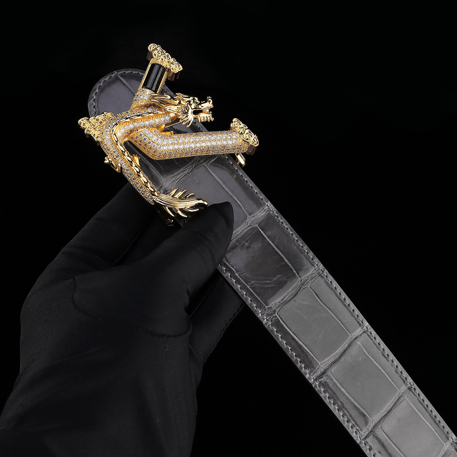 Nile Crocodile Graphite Gray Glazed Belt – Elegant High-End Leather Belt