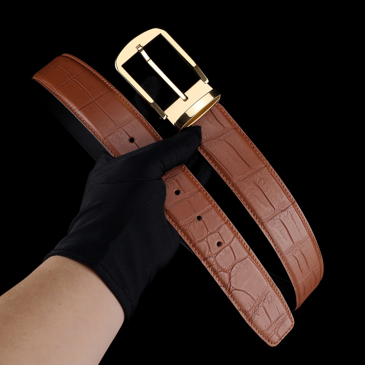 Original Crocodile Belly Skin Belt For Men By BELTLEY