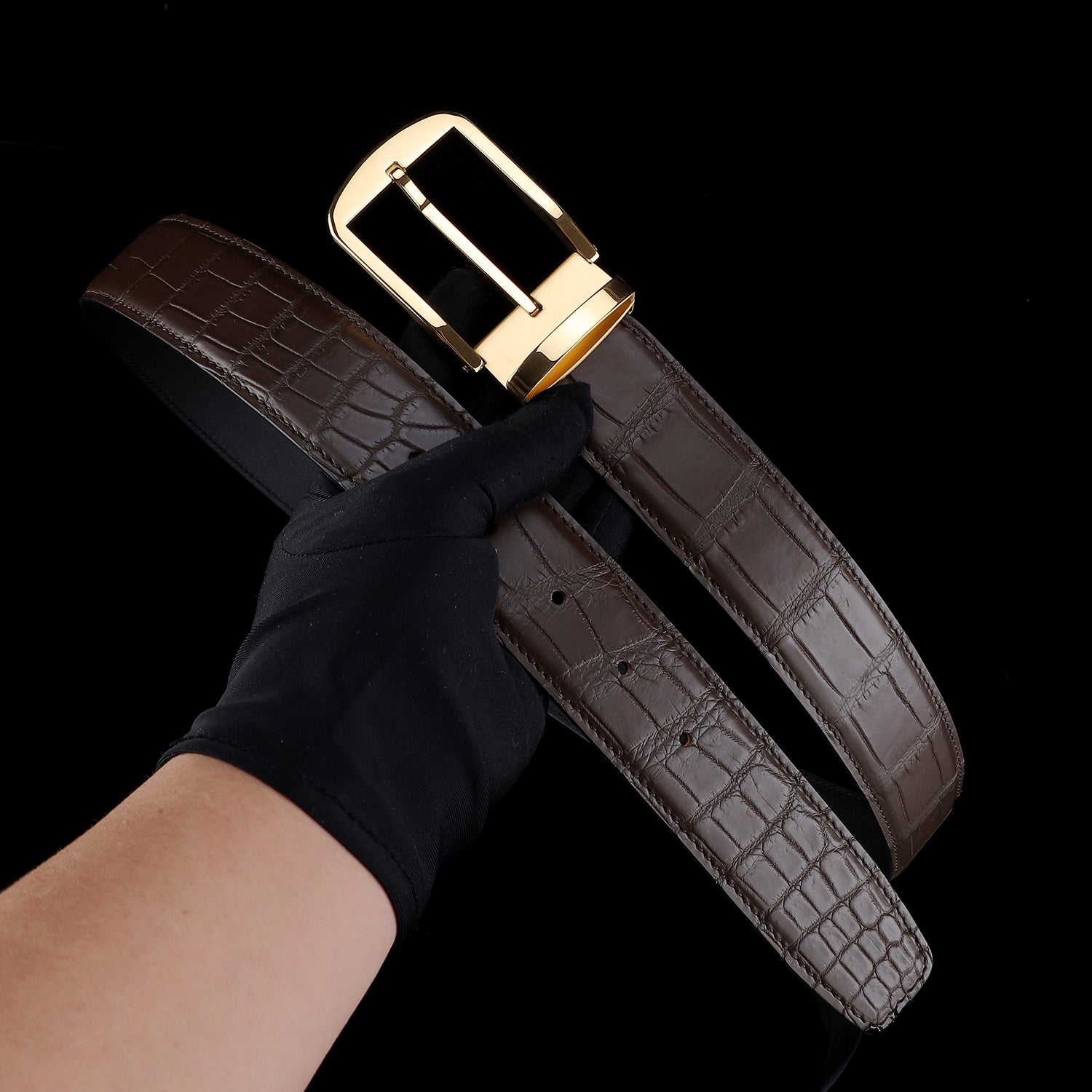 Original Crocodile Belly Skin Belt For Men By BELTLEY
