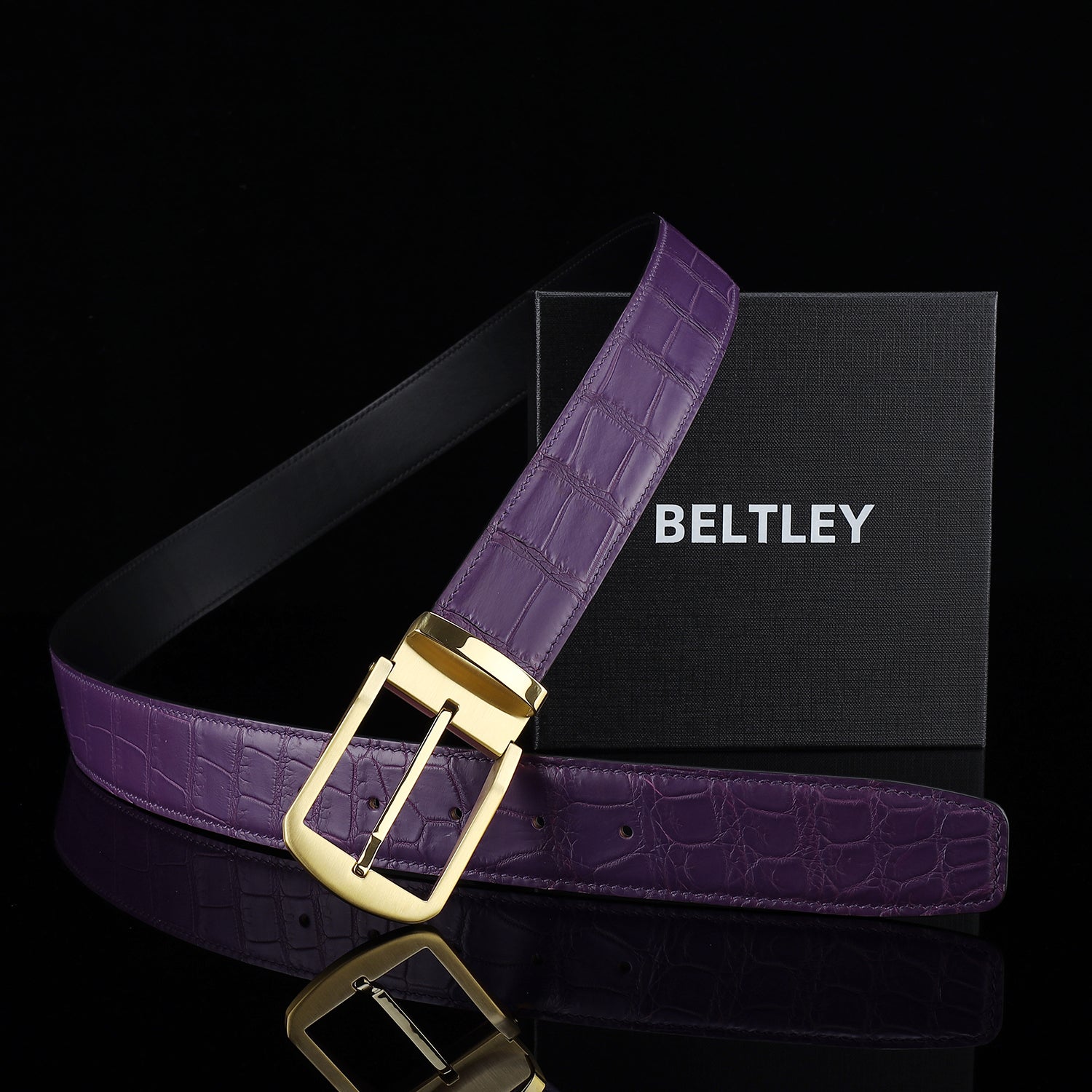 Original Crocodile Belly Skin Belt For Men By BELTLEY
