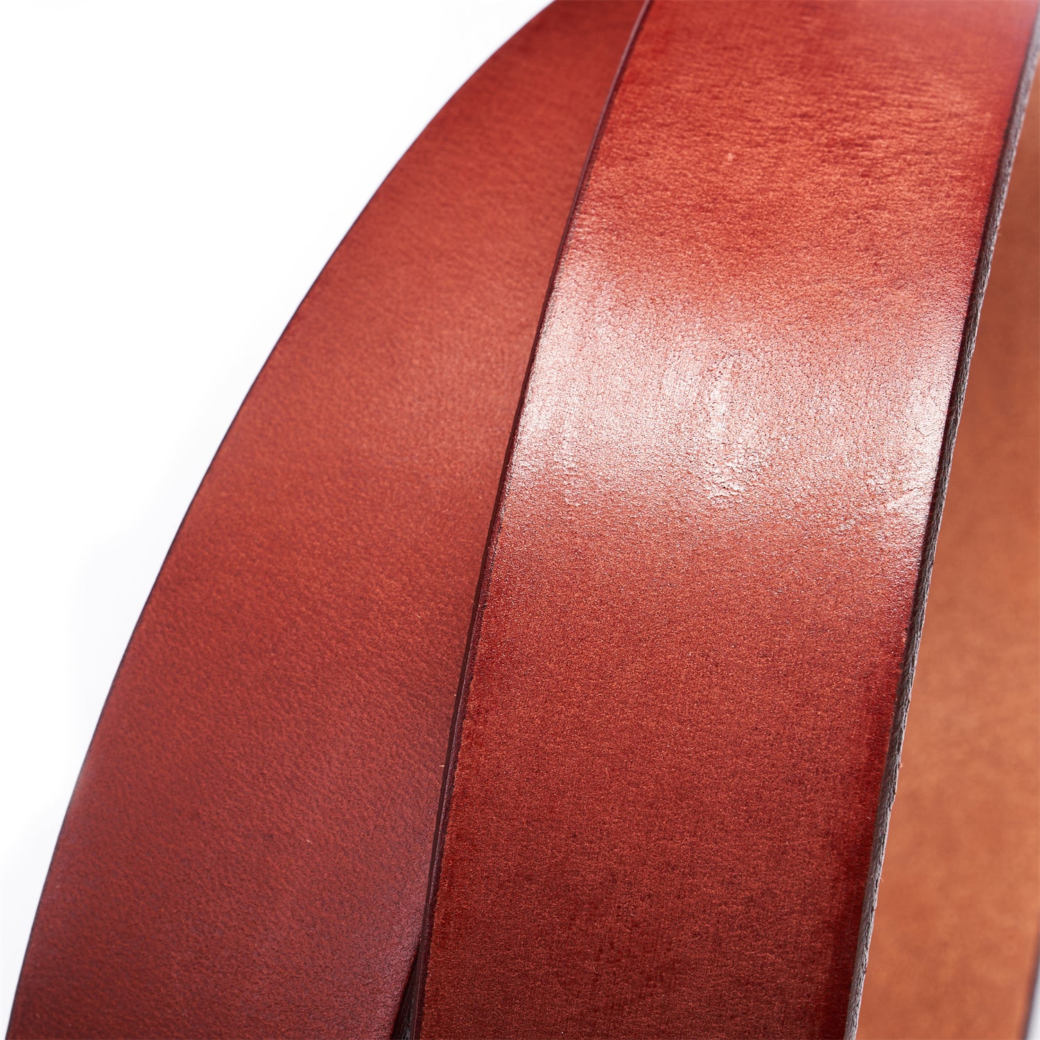 Reddish-Brown 100% Full-Grain Leather Belt with Solid Brass Buckle