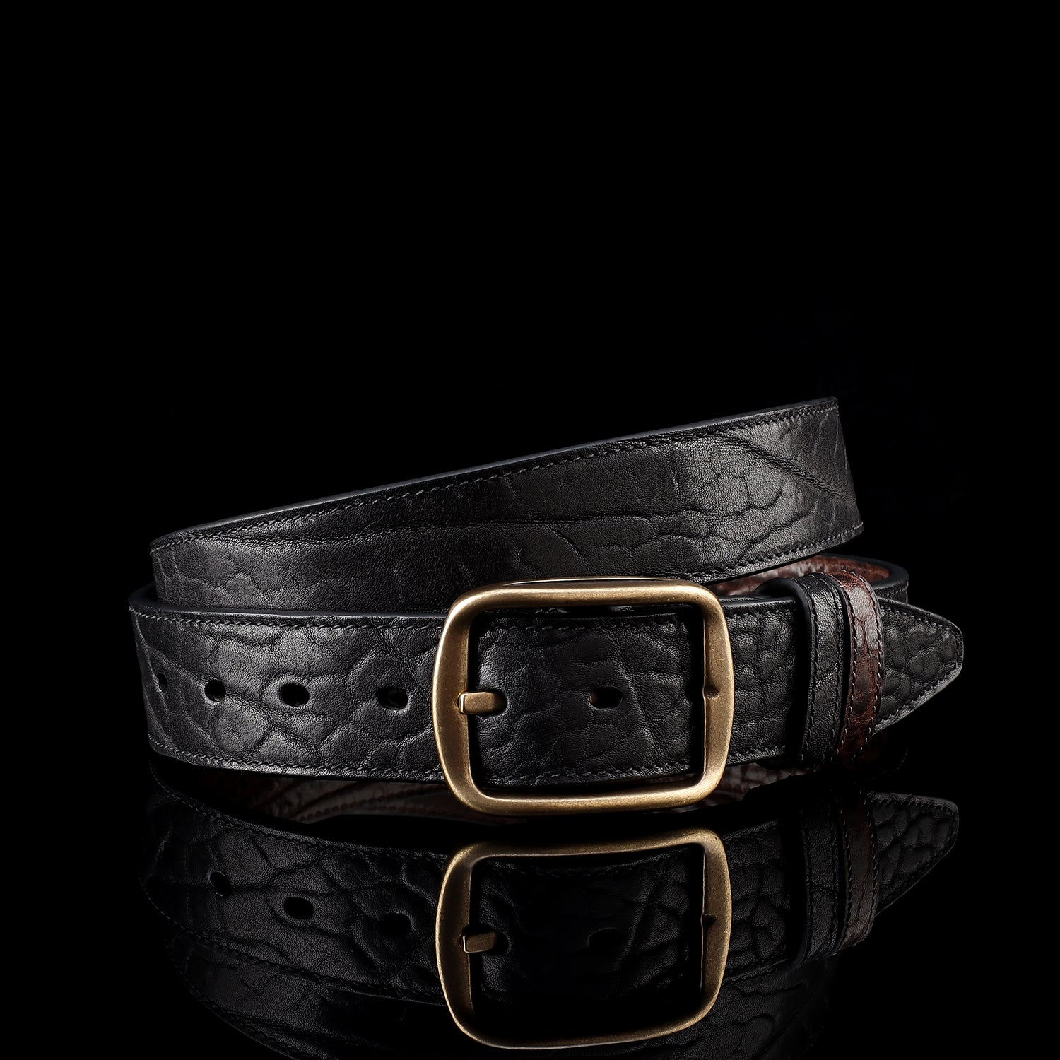 BELTLEY Vintage Reversible Leather Belt – 1.5" Full-Grain Double-Sided Belt
