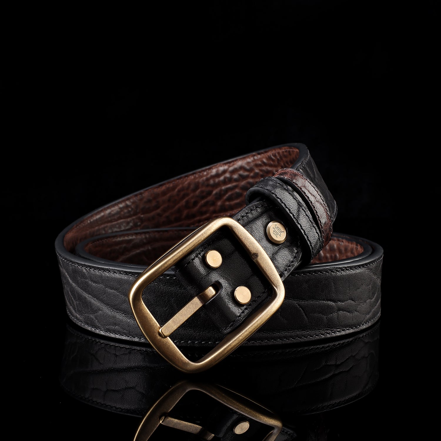 BELTLEY Vintage Reversible Leather Belt – 1.5" Full-Grain Double-Sided Belt