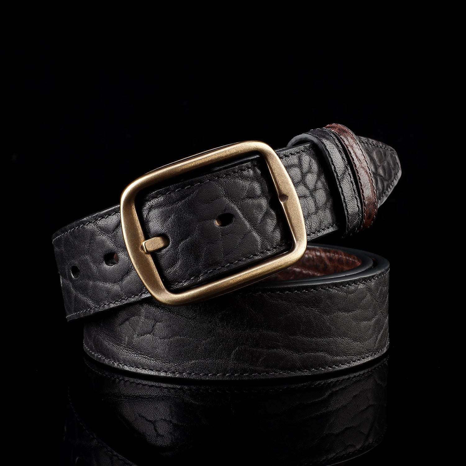 BELTLEY Vintage Reversible Leather Belt – 1.5" Full-Grain Double-Sided Belt