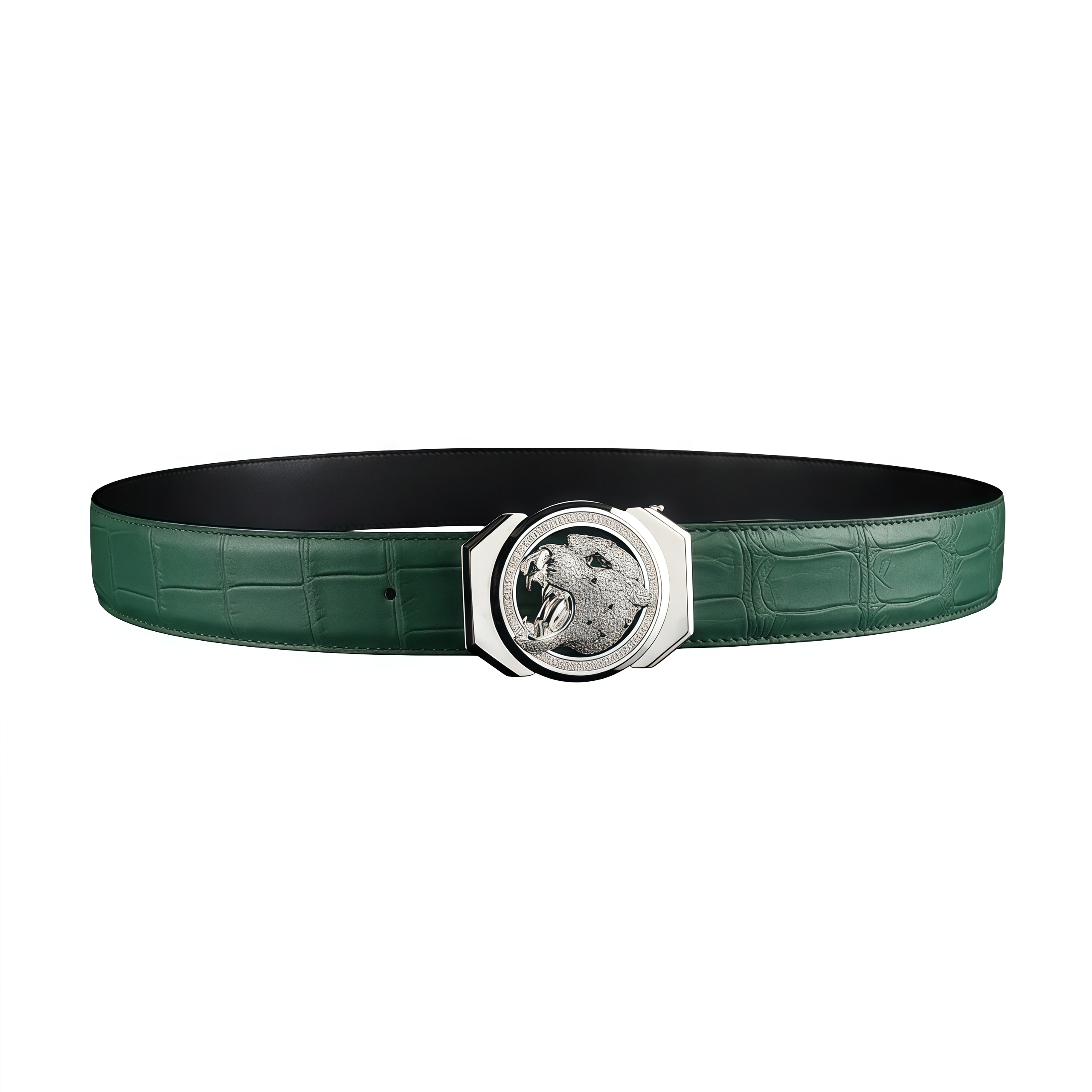 Roaring Leopard Edition-Emerald Green Crocodile Belt By BELTLEY
