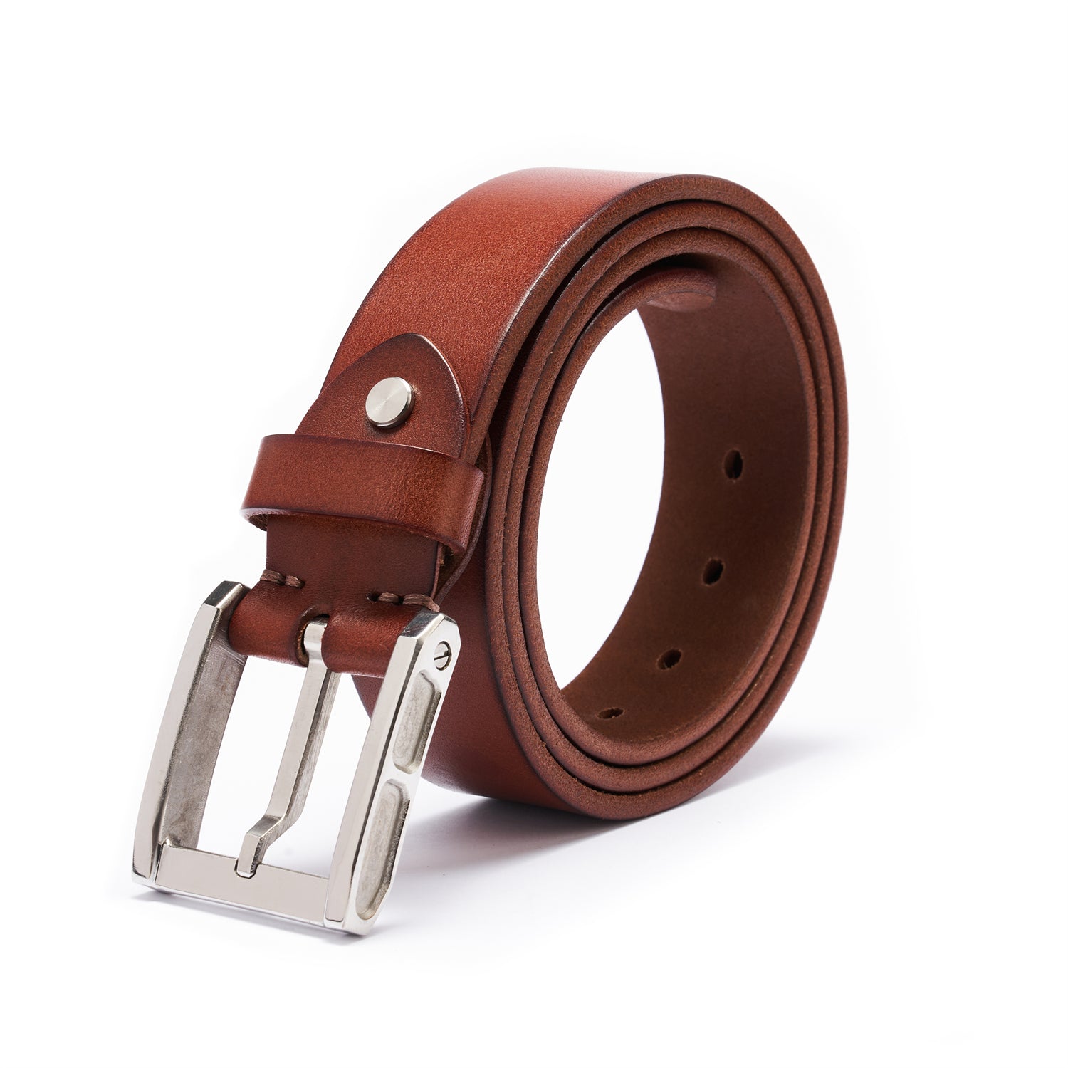 The Essential Brown Leather Belt – 1.5" (Stainless Steel Buckle)