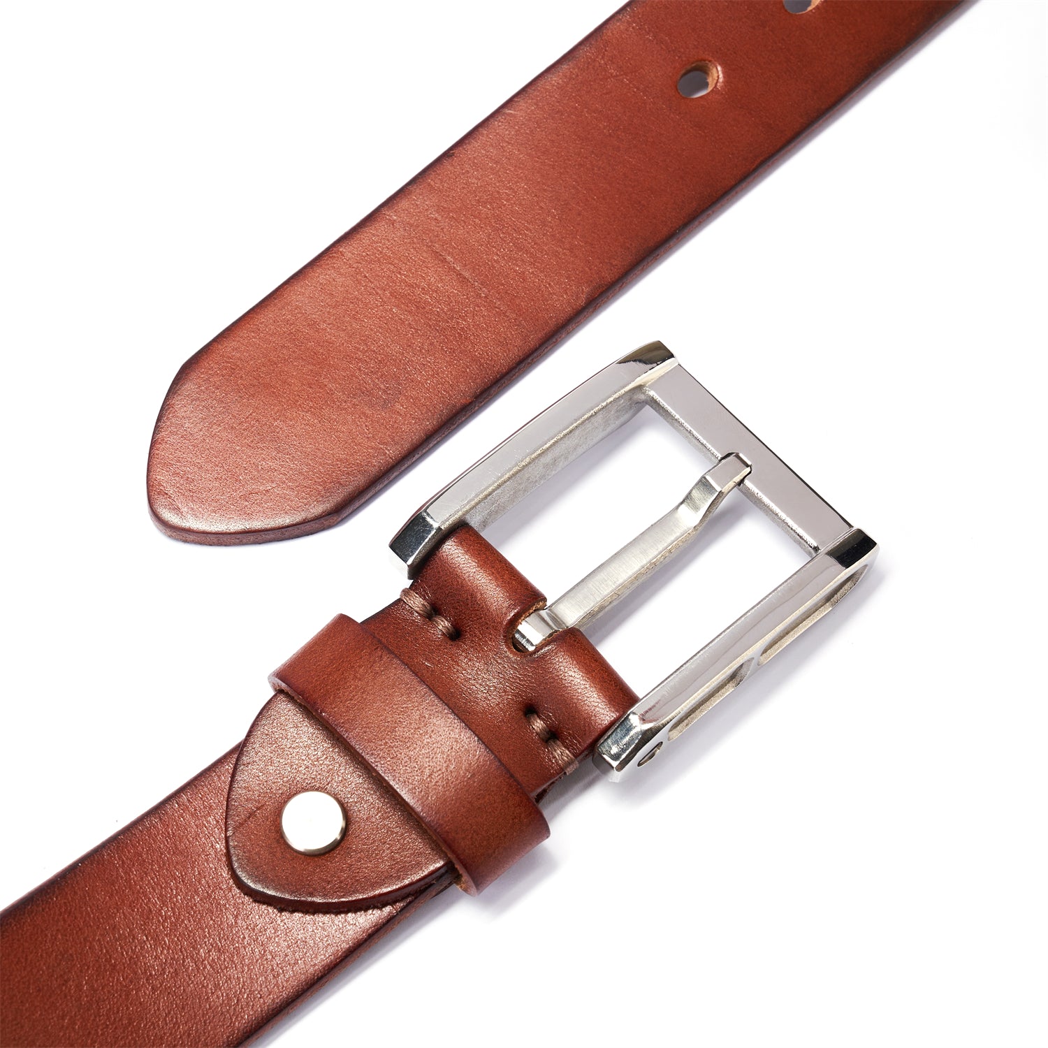 The Essential Brown Leather Belt – 1.5" (Stainless Steel Buckle)
