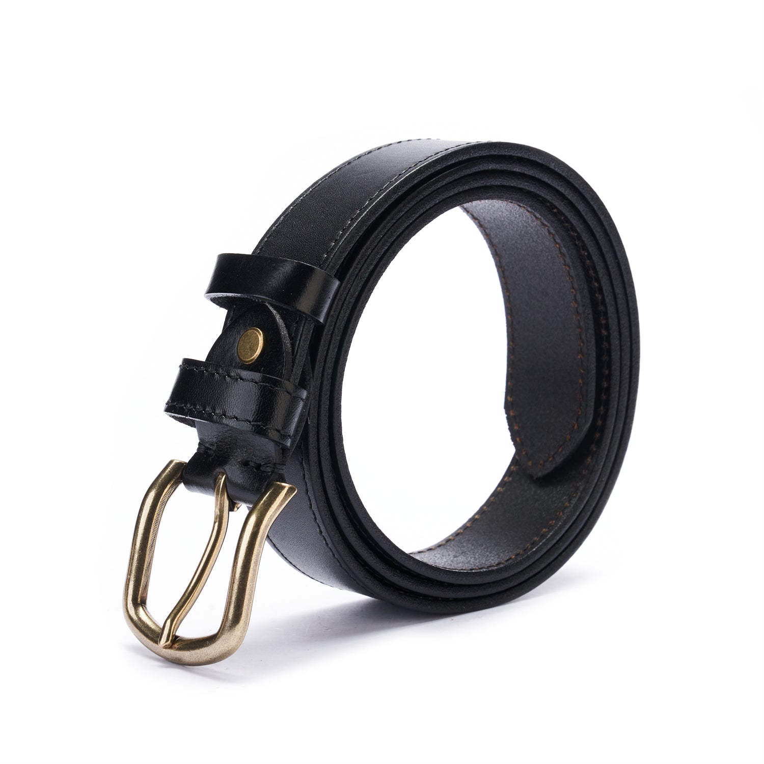 Timeless Black Leather Belt - Unisex, Classic Full Grain Style