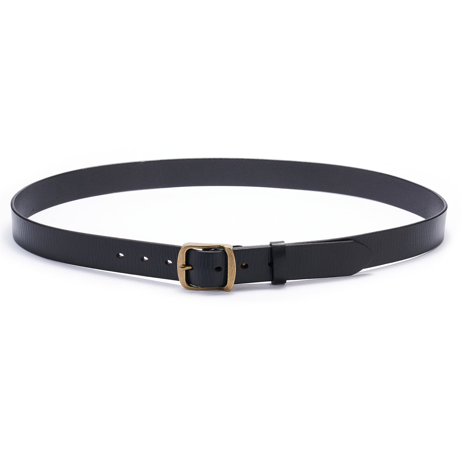 Unisex Full Grain Leather Belt - Classic Black 1.25 Inches