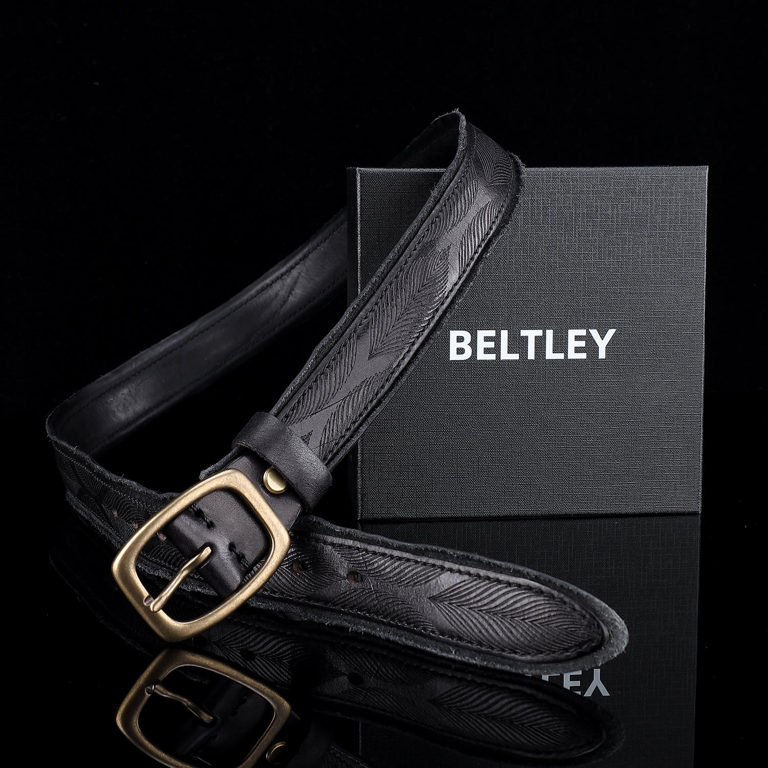 BELTLEY 1.38" Wide Vintage Casual Jeans Belt with Antique Brass Buckle (Brown & Black)