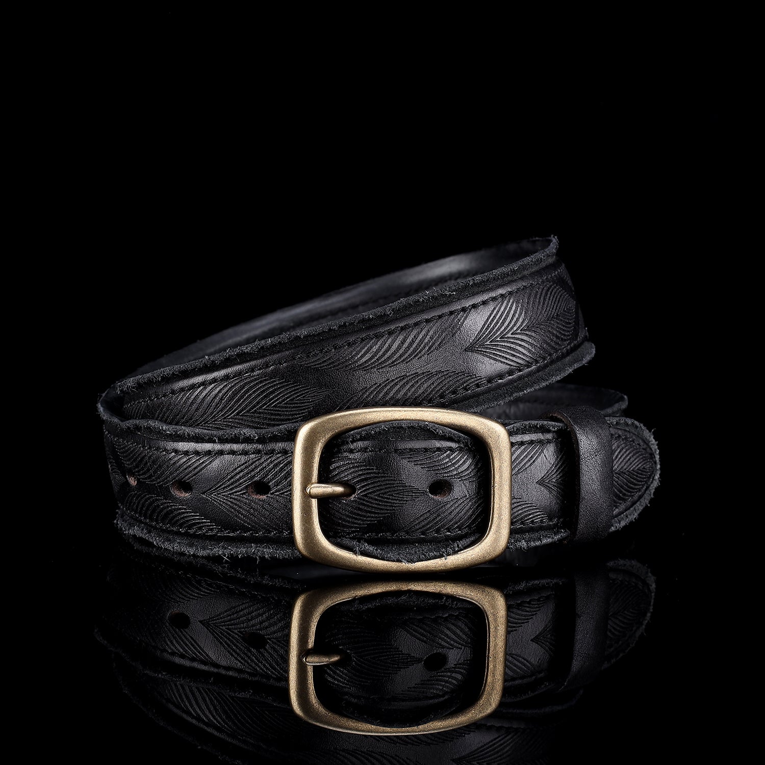 BELTLEY 1.38" Wide Vintage Casual Jeans Belt with Antique Brass Buckle (Brown & Black)