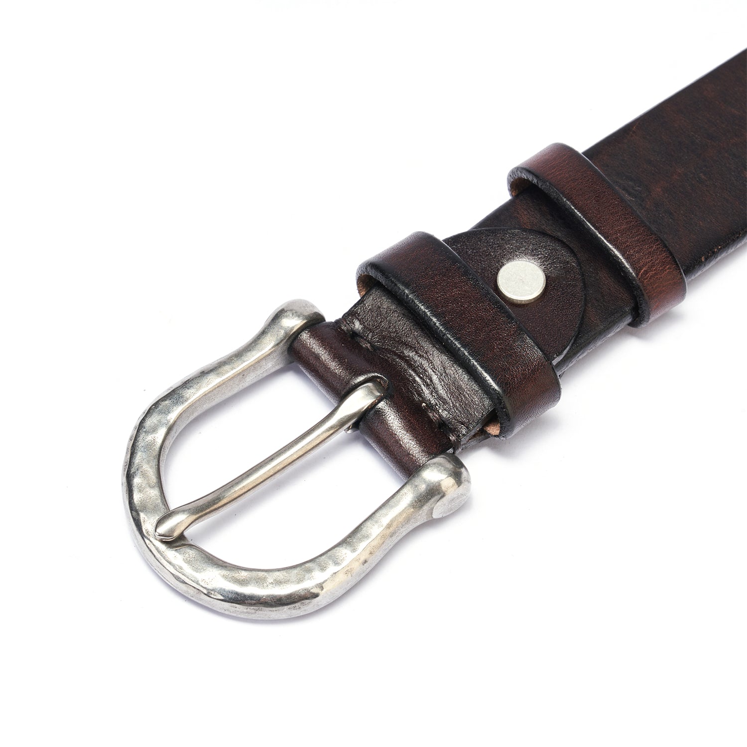 Vintage Espresso Full-Grain Leather Strap&Antiqued Steel Buckle - 38mm
