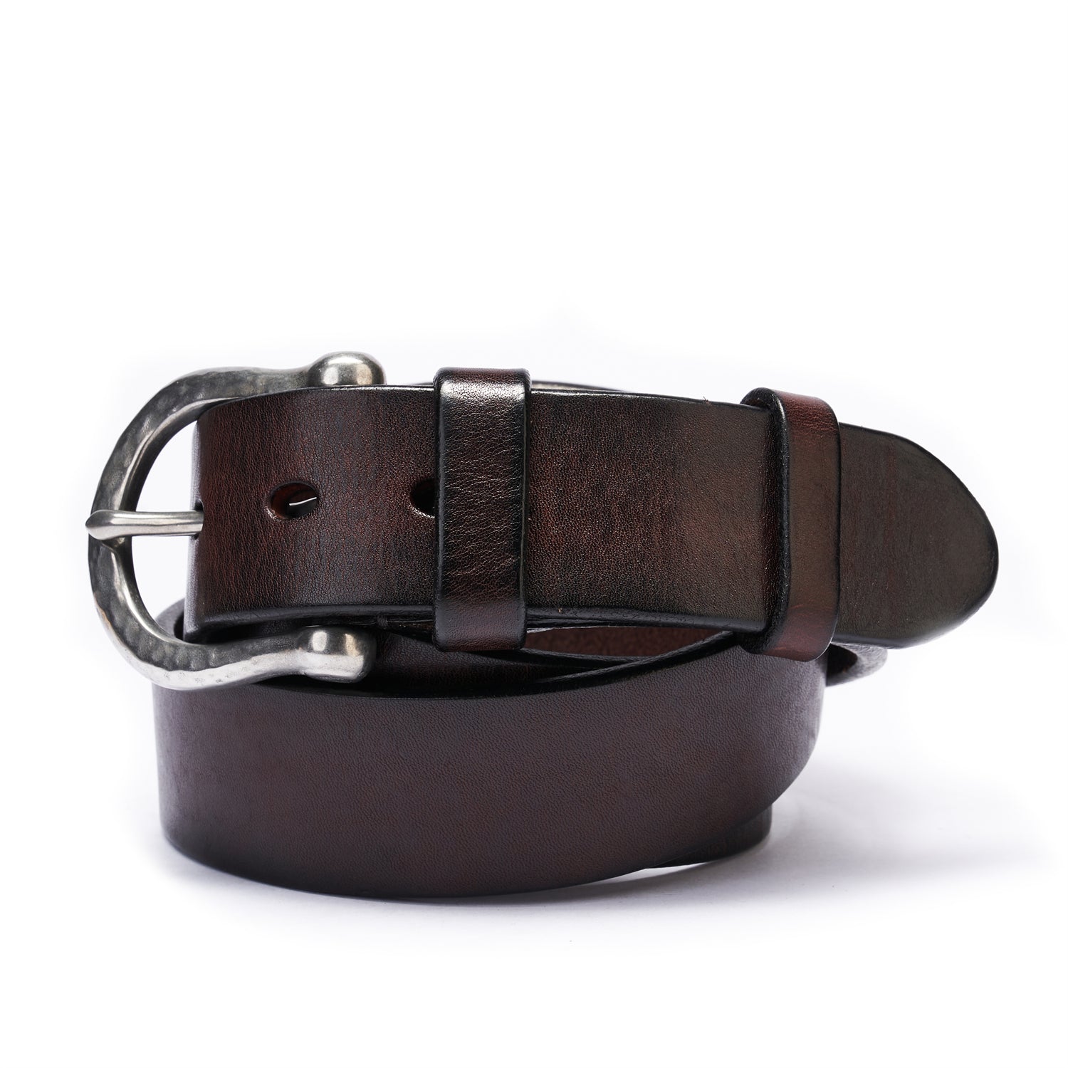 Vintage Espresso Full-Grain Leather Strap&Antiqued Steel Buckle - 38mm