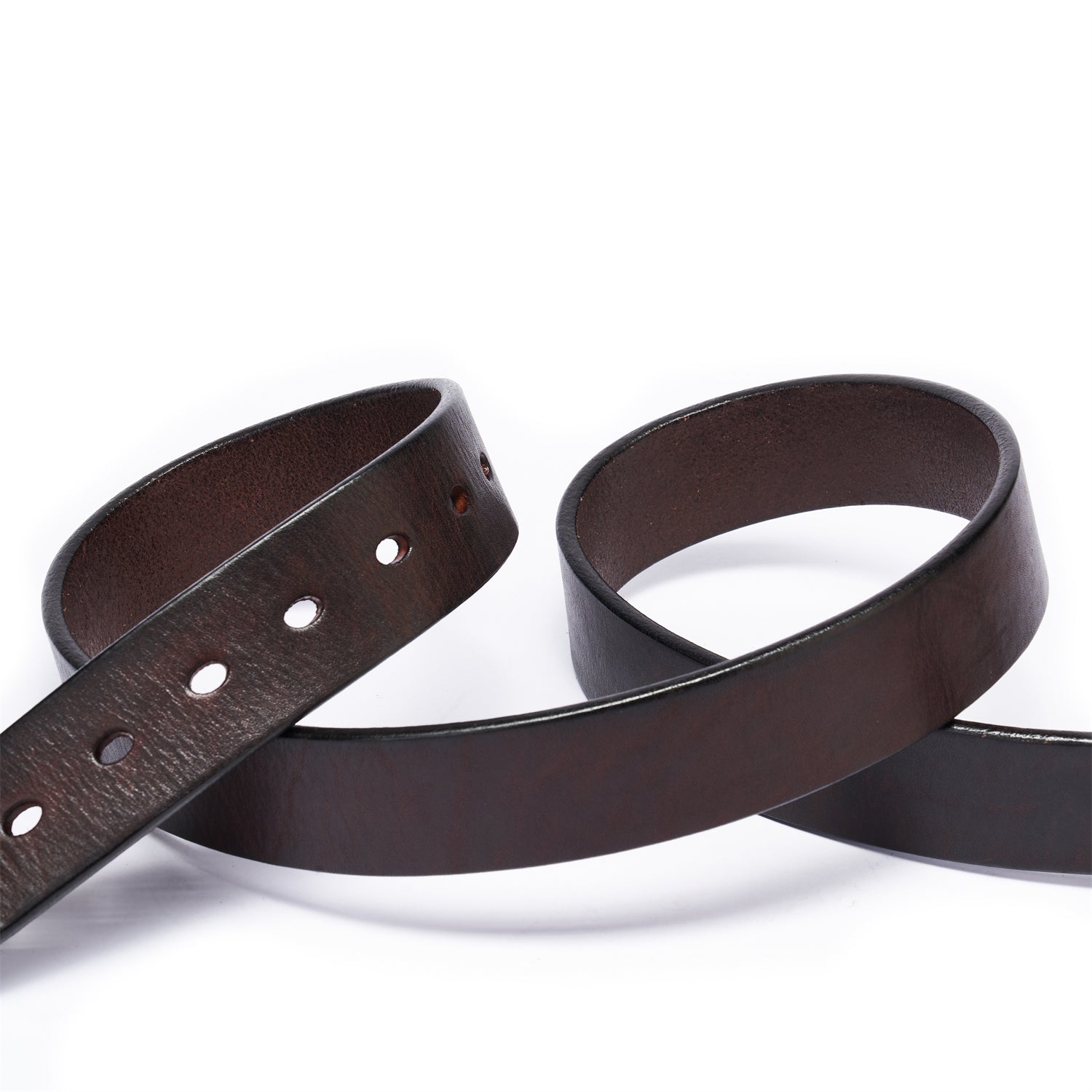 Vintage Espresso Full-Grain Leather Strap&Antiqued Steel Buckle - 38mm
