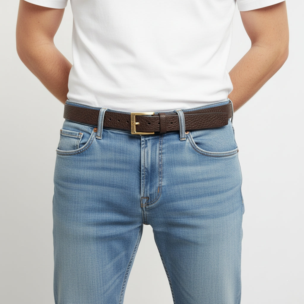 BELTLEY The Ultimate Rugged Belt-Espresso Bison Texture, 1.5 Inches