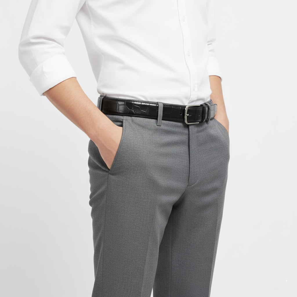 BELTLEY Artisan Crafted Black Crocodile Leather Belt – 1.38" | Unisex